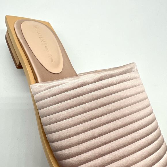 VINCE CAMUTO Imagine Satin Slide Sandal Womens 7 Blush Pink Quilted Rib Shoes - Picture 10 of 14